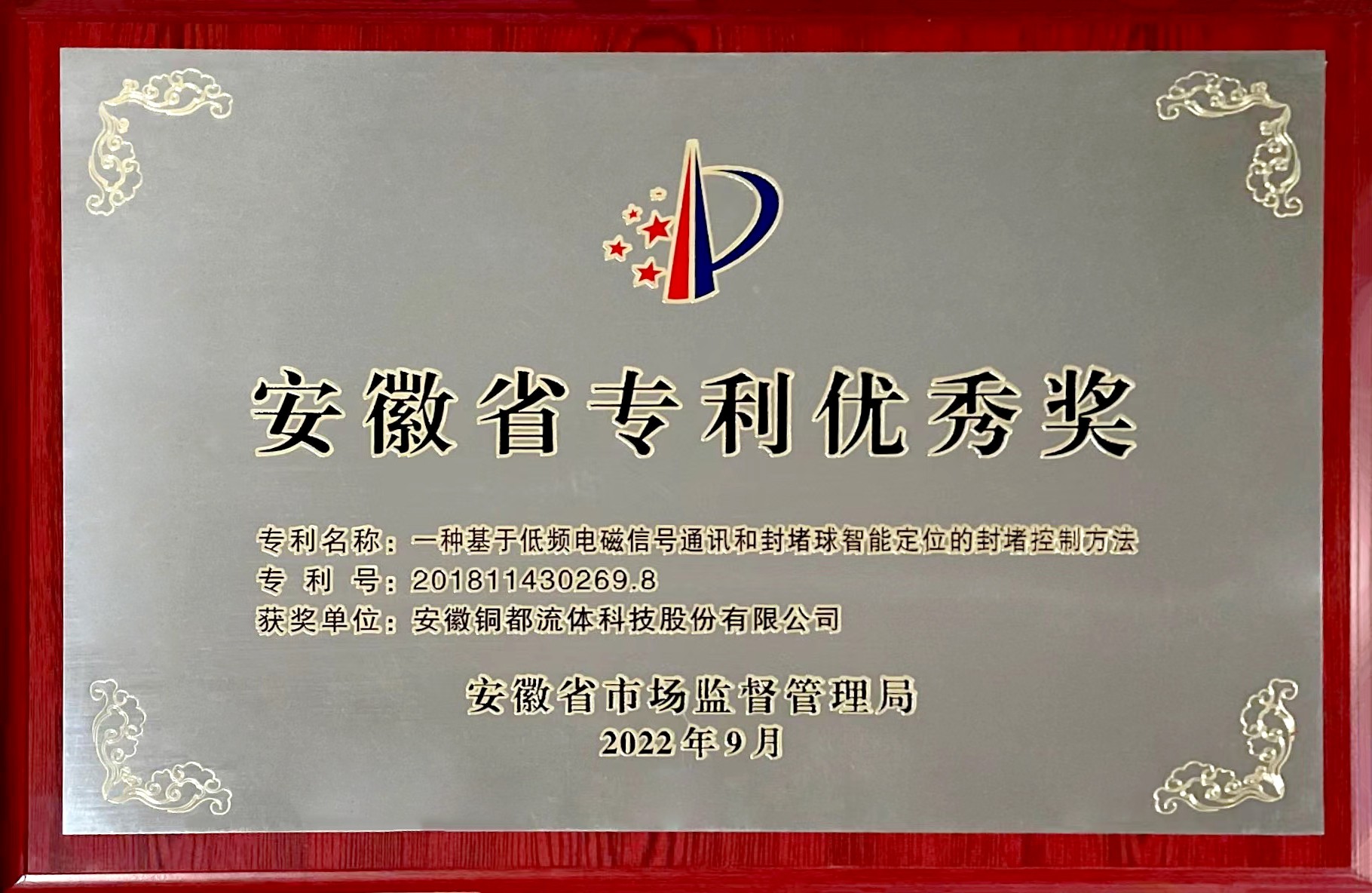 安徽省專利優(yōu)秀獎